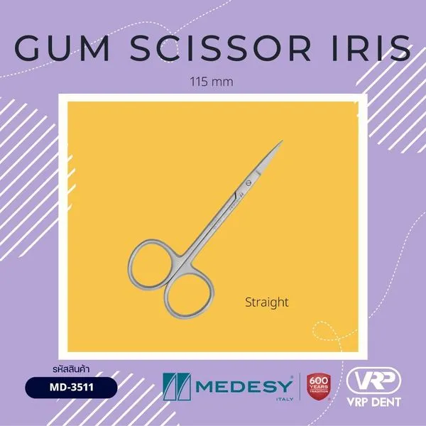 Medesy Gum Scissor Iris Straight 115 mm 