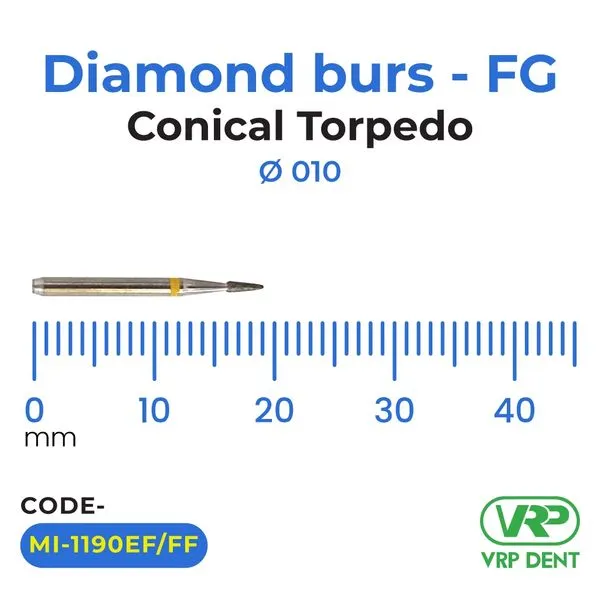Microdont Diamond burs - FG Conical Torpedo 010 1 pc. 