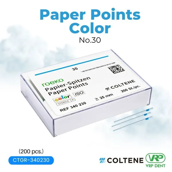 Coltene Paper Points Colour [เปลี่ยนสีเมื่อโดนน้ำ] ROEKO no.30