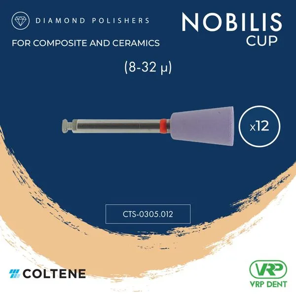Coltene KENDA Nobilis Diamond Polishers (Step 1/3) Cup 12 pcs. 