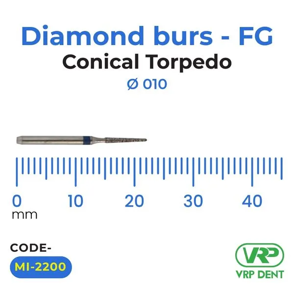 Microdont Diamond burs - FG Conical Torpedo 010 1 pc. 