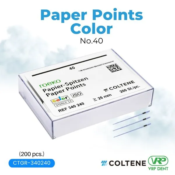 Coltene Paper Points Colour [เปลี่ยนสีเมื่อโดนน้ำ] ROEKO no.40