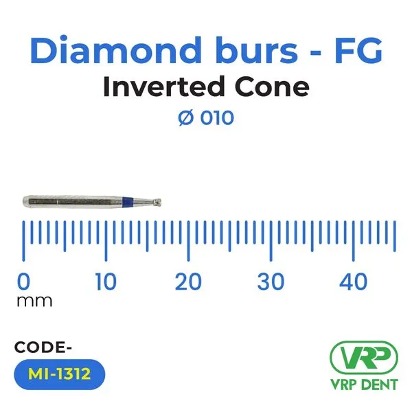 Microdont Diamond burs - FG Inverted Cone 1 pc.  010