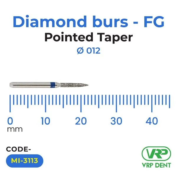 Microdont Diamond burs - FG Pointed Taper 1 pc.  012