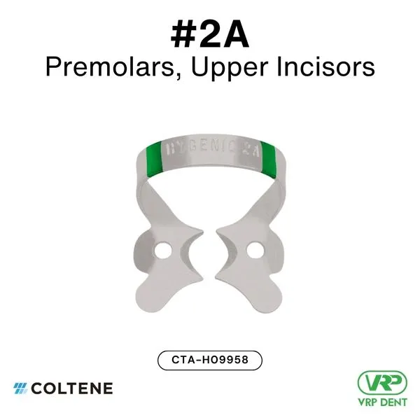 Coltene HySolate Dental Dam Clamps Fiesta WINGED, Matte, Color Coded  #2A
