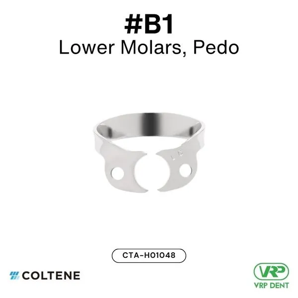 Coltene HySolate Dental Dam Clamps WINGLESS Gloss Brinker #B1 Lower molars, pedo