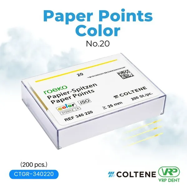 Coltene Paper Points Colour [เปลี่ยนสีเมื่อโดนน้ำ] ROEKO no.20