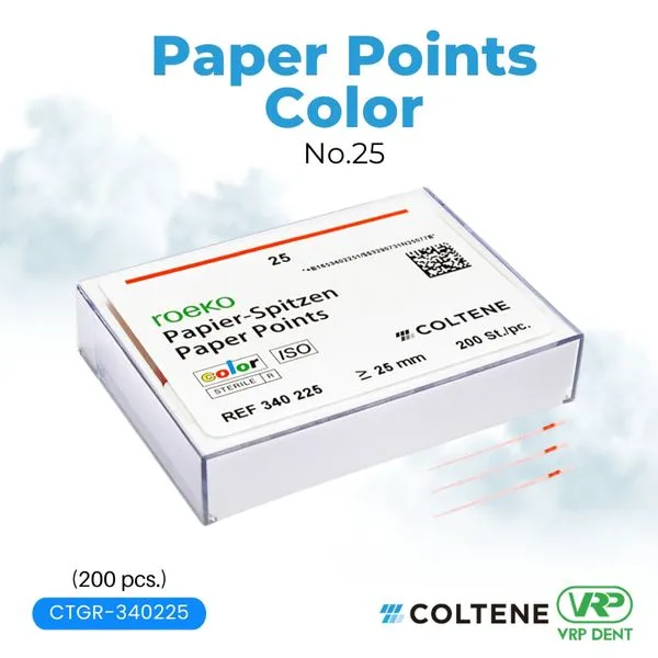 Coltene Paper Points Colour [เปลี่ยนสีเมื่อโดนน้ำ] ROEKO no.25