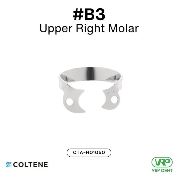 Coltene HySolate Dental Dam Clamps WINGLESS Gloss Brinker #B3 Upper right molar
