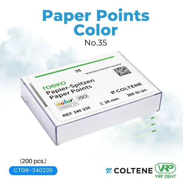 Coltene Paper Points Colour [เปลี่ยนสีเมื่อโดนน้ำ] ROEKO no.35