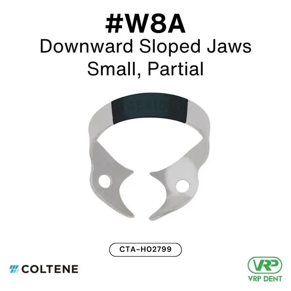 Coltene HySolate Dental Dam Clamps Fiesta WINGLESS, Matte, Color Coded #W8A