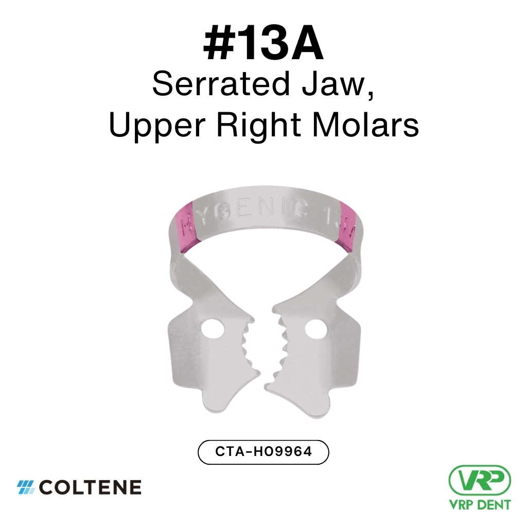 Coltene HySolate Dental Dam Clamps Fiesta WINGED, Matte, Color Coded  #13A