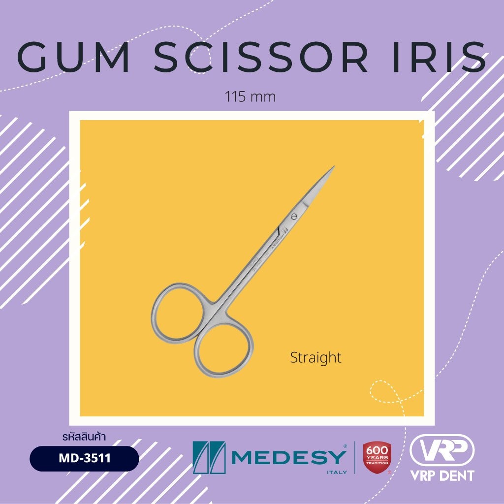 Medesy Gum Scissor Iris Straight 115 mm 