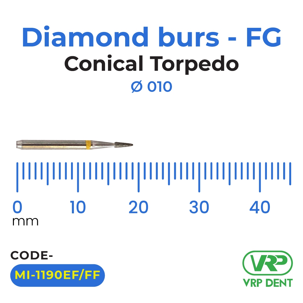 Microdont Diamond burs - FG Conical Torpedo 010 1 pc. 