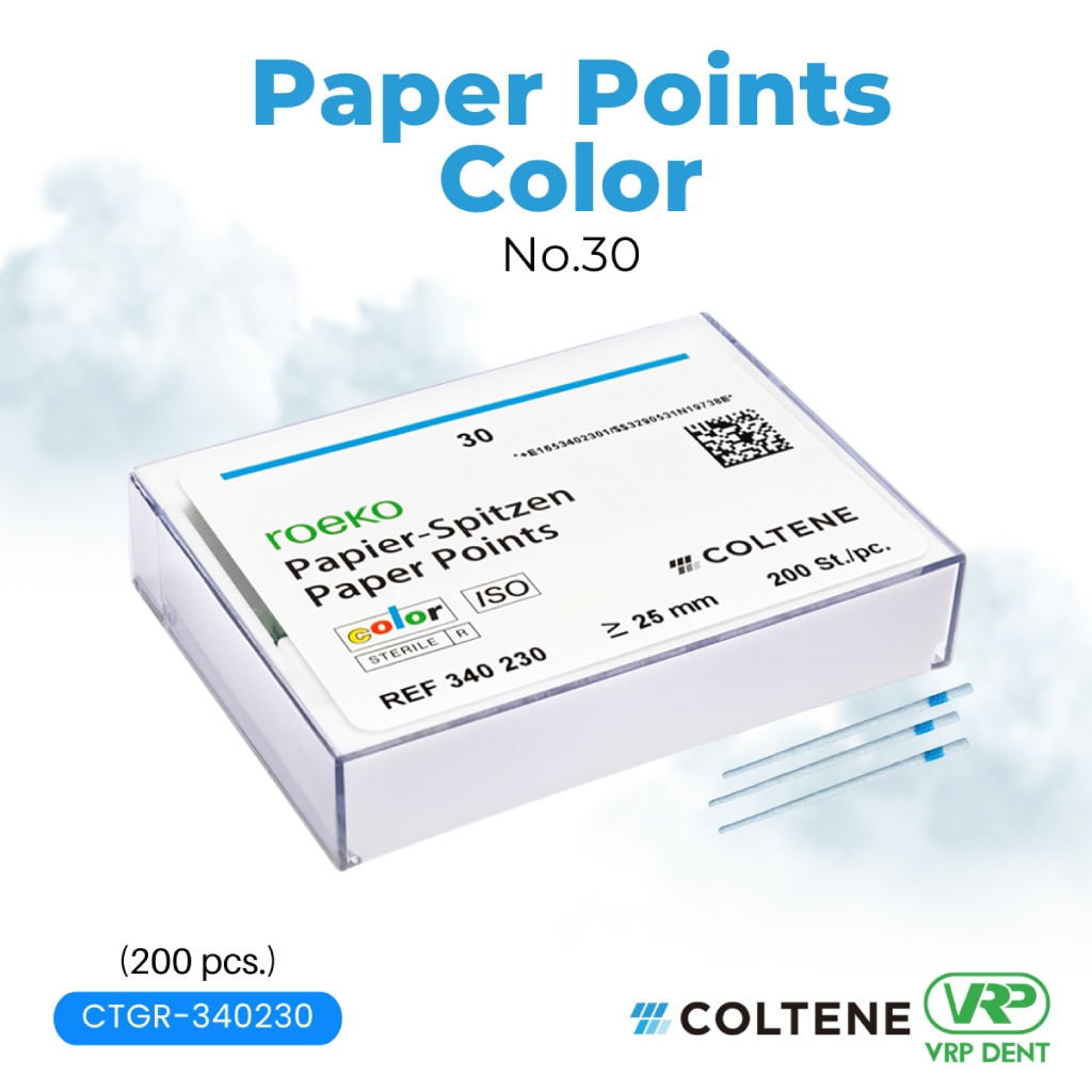 Coltene Paper Points Colour [เปลี่ยนสีเมื่อโดนน้ำ] ROEKO no.30