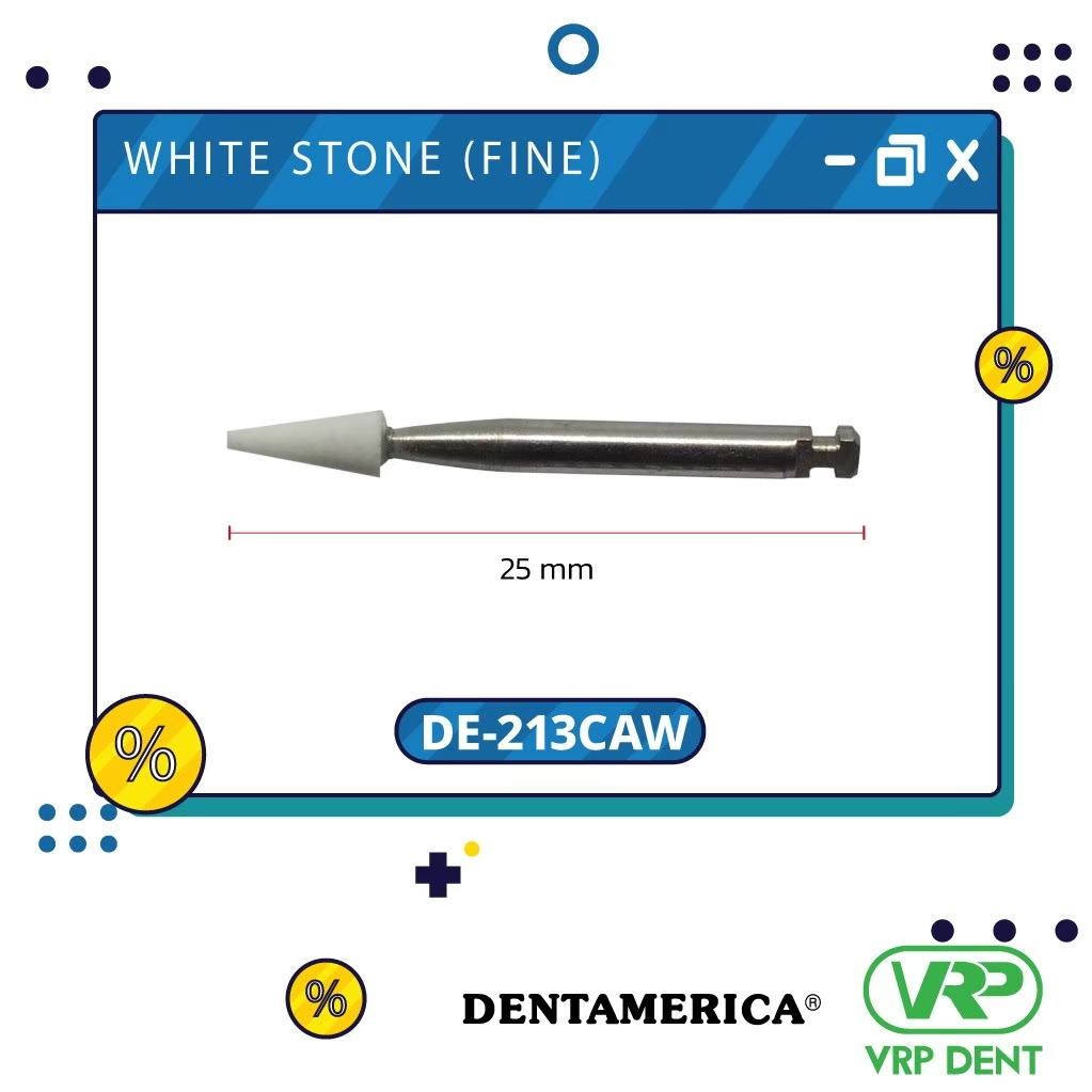 Dentamerica White stone (fine) finishing burs Cone กรอช้า 12pcs