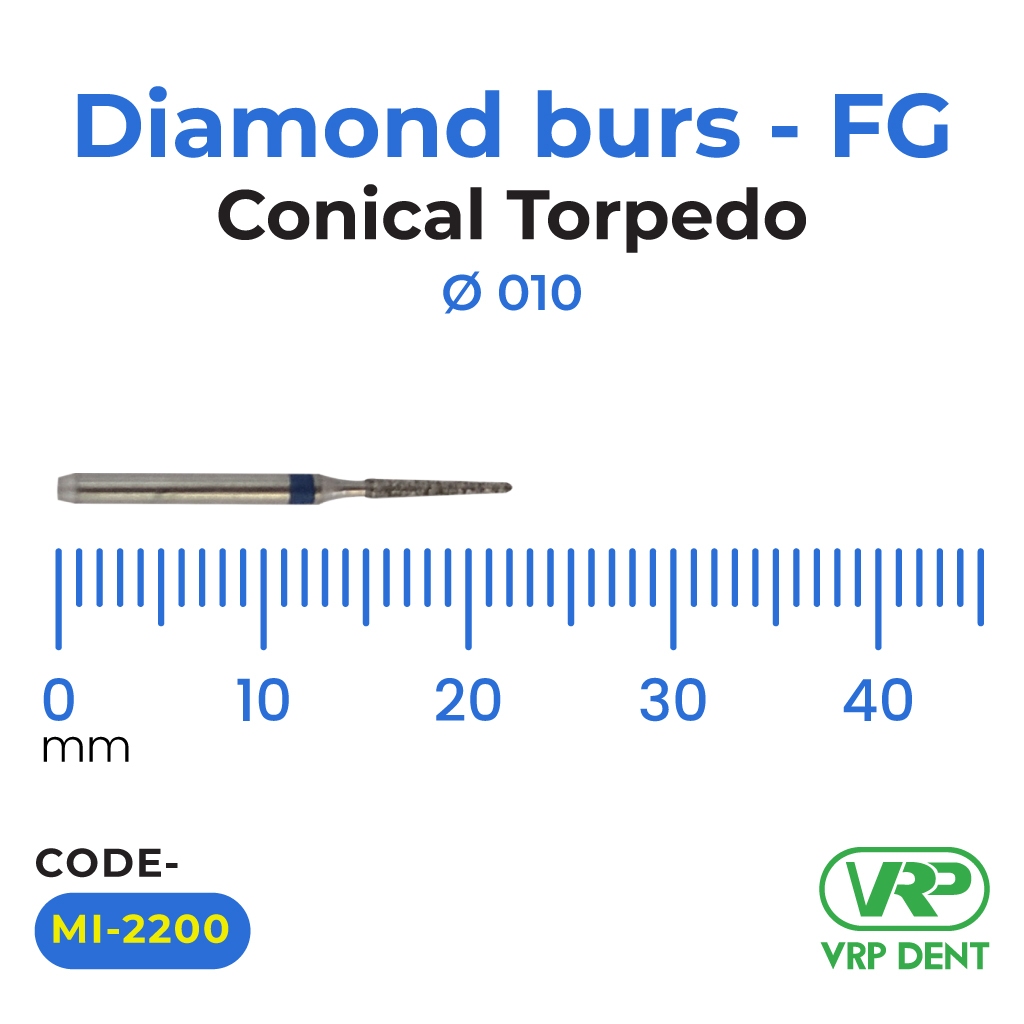 Microdont Diamond burs - FG Conical Torpedo 010 1 pc. 