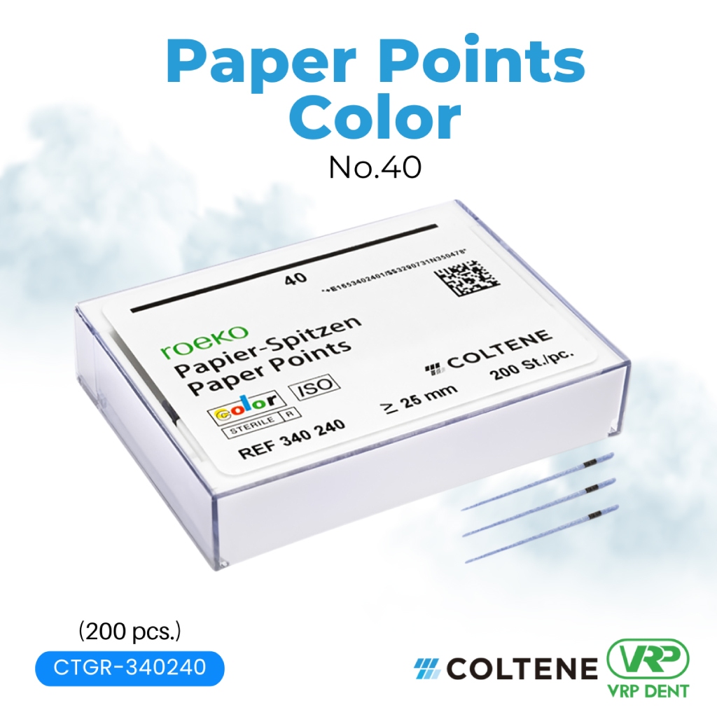 Coltene Paper Points Colour [เปลี่ยนสีเมื่อโดนน้ำ] ROEKO no.40