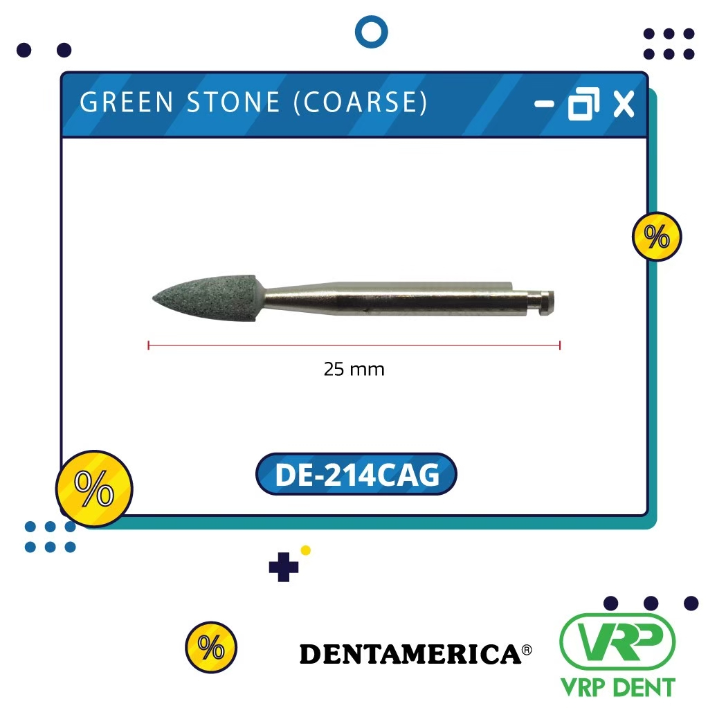 Dentamerica Green stone (coarse) finishing burs Flame กรอช้า 12pcs