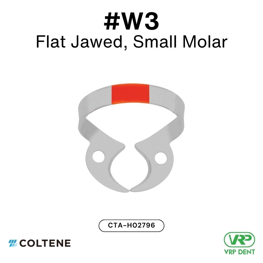 Coltene HySolate Dental Dam Clamps Fiesta WINGLESS, Matte, Color Coded #W3 