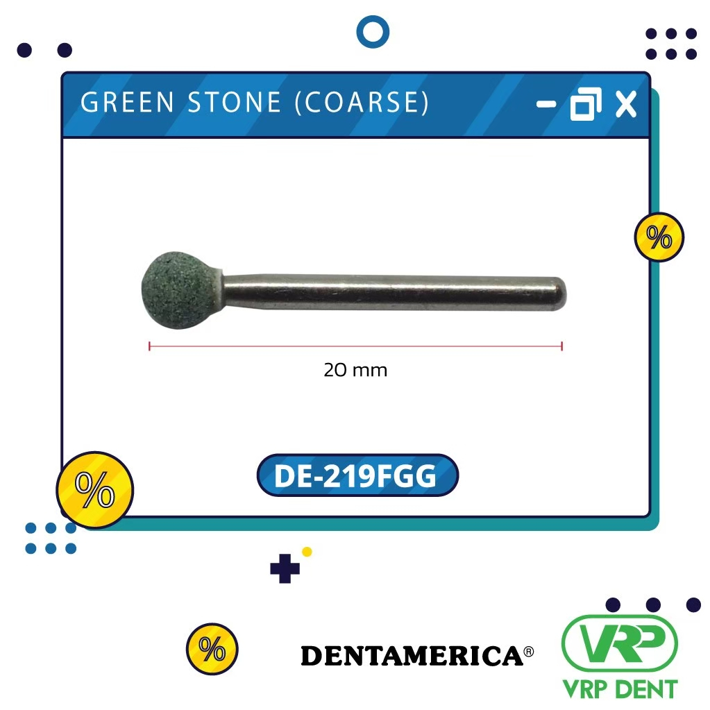 Dentamerica Green stone (coarse) finishing burs Round กรอเร็ว 12pcs