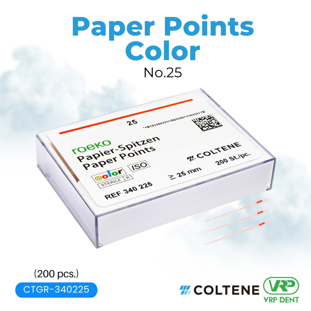 Coltene Paper Points Colour [เปลี่ยนสีเมื่อโดนน้ำ] ROEKO no.25