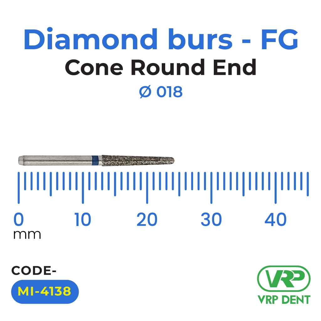 Microdont Diamond burs - FG Cone Round End 1 pc. 018