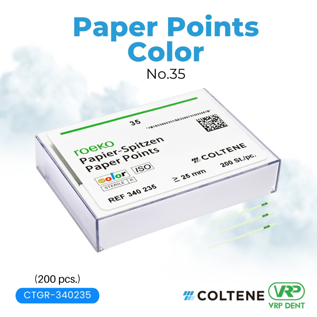 Coltene Paper Points Colour [เปลี่ยนสีเมื่อโดนน้ำ] ROEKO no.35