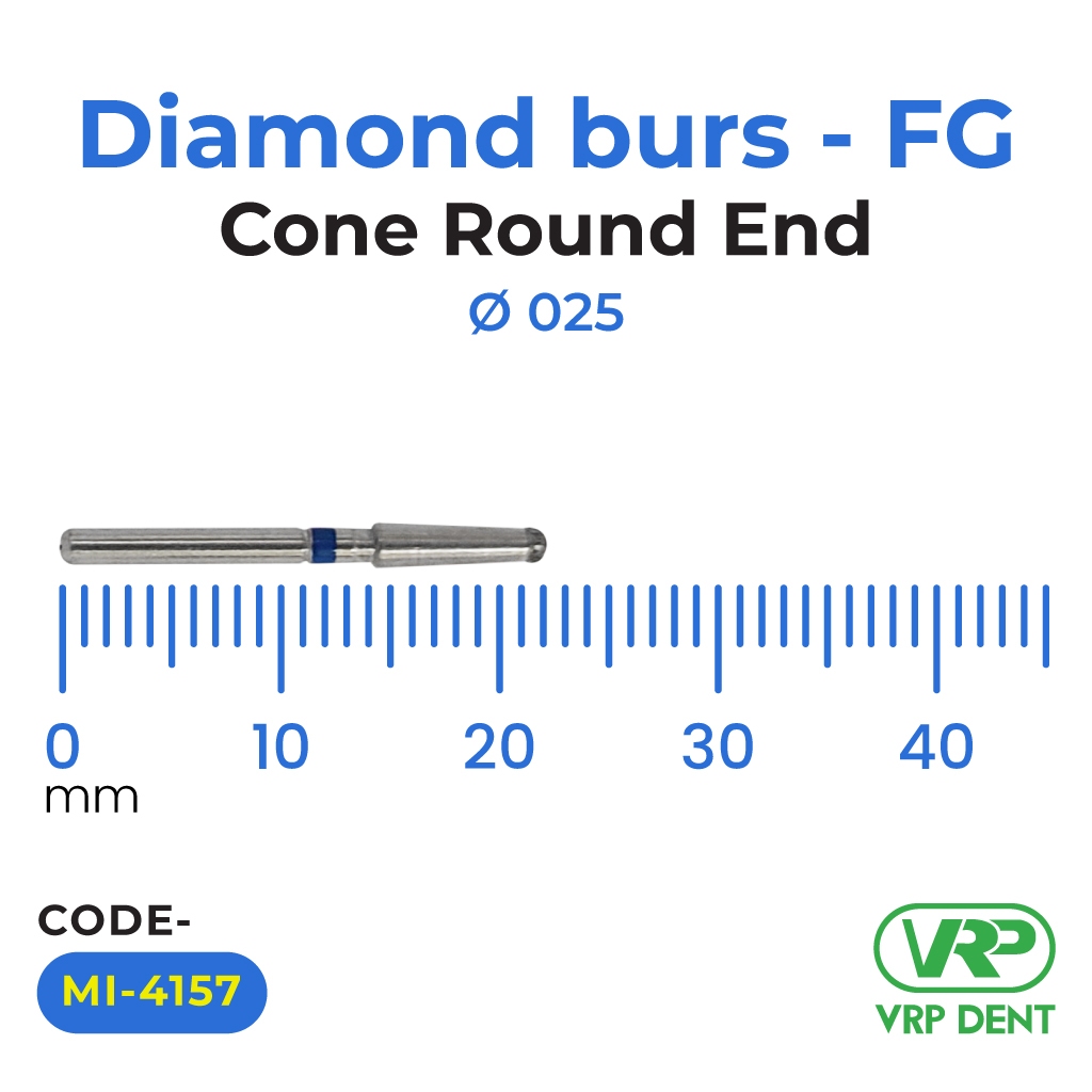Microdont Diamond burs - FG Cone Round End 1 pc. 025
