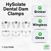 Coltene HySolate Dental Dam Clamps WINGLESS Gloss Brinker #B2 Upper left molar-1