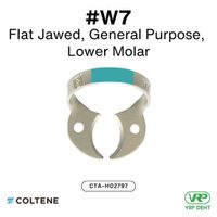 Coltene HySolate Dental Dam Clamps Fiesta WINGLESS, Matte, Color Coded #W7