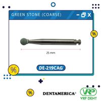 Dentamerica Green stone (coarse) finishing burs Round กรอช้า 12pcs